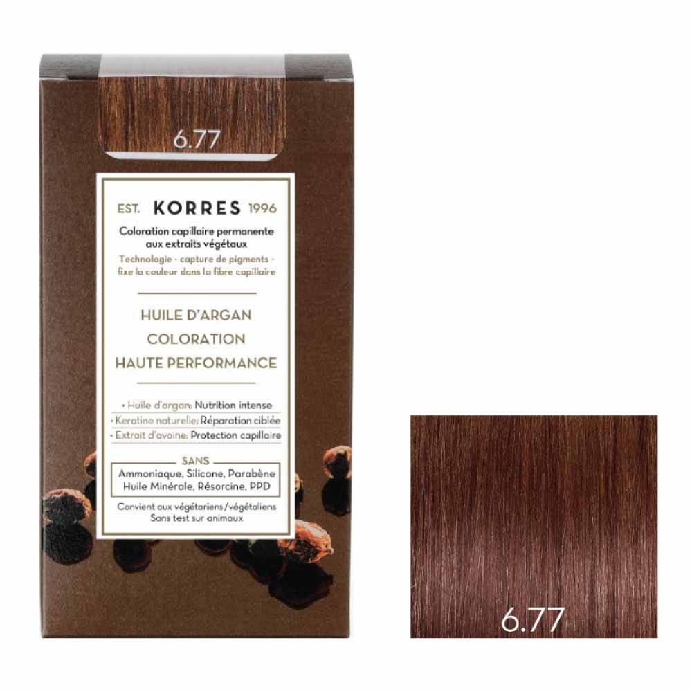 Korres Huile d'Argan Coloration Permanente A L'huile D'argan 50ml 6.77 BLOND FONCE MARRON INTENSE