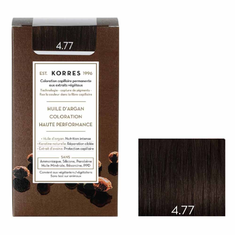 Korres Huile d'Argan Coloration Permanente A L'huile D'argan 50ml 4.77 CHATAIN NATUREL MARRON INTENSE