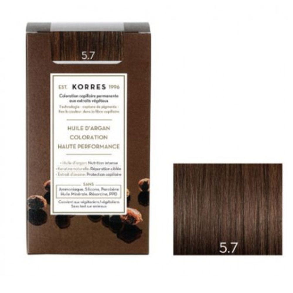 Korres Huile d'Argan Coloration Permanente A L'huile D'argan 50ml 5.7 CHATAIN CLAIR MARRON