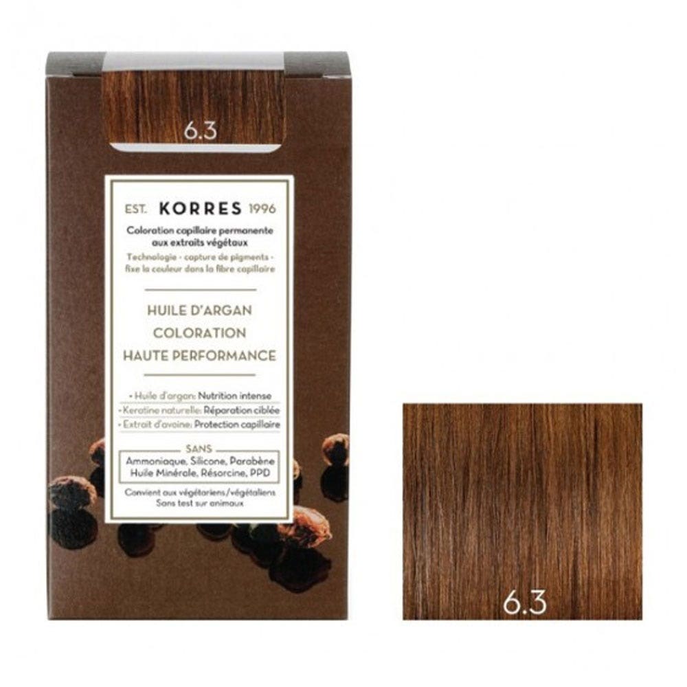 Korres Huile d'Argan Coloration Permanente A L'huile D'argan 50ml 6.3 BLOND MIEL DORE
