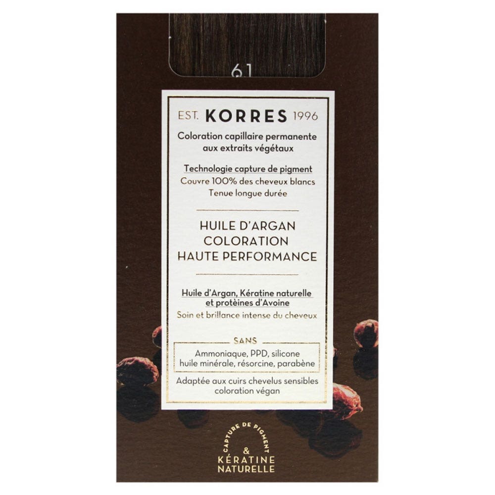 Korres Huile d'Argan Coloration Permanente A L'huile D'argan 50ml 6.1 BLOND FONCE CENDRE