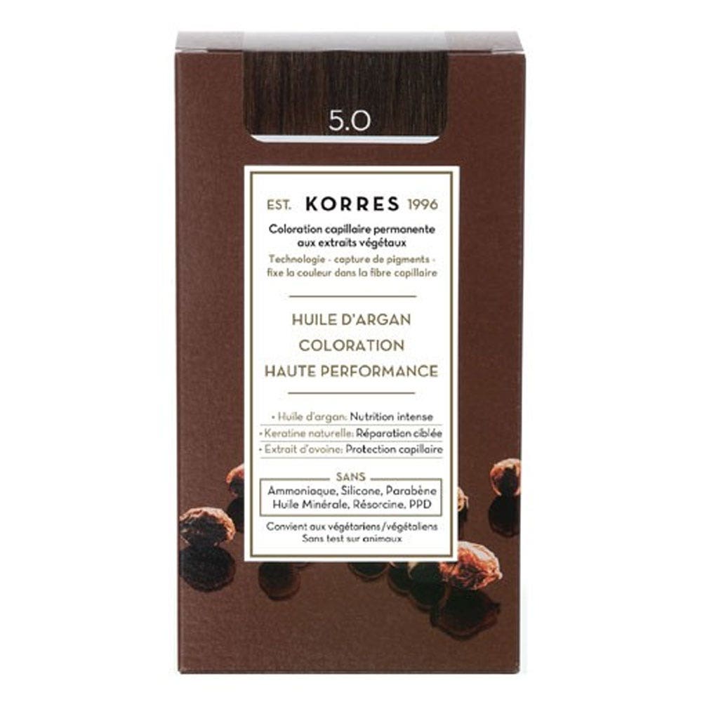 Korres Huile d'Argan Coloration Permanente A L'huile D'argan 50ml 5.0 CHATAIN CLAIR