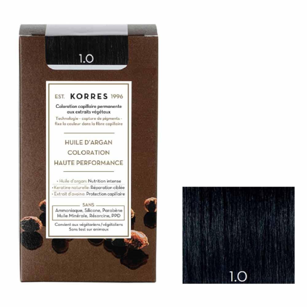 Korres Huile d'Argan Coloration permanente huile d'argan aux extraits végétaux 50ml 1.0 NOIR
