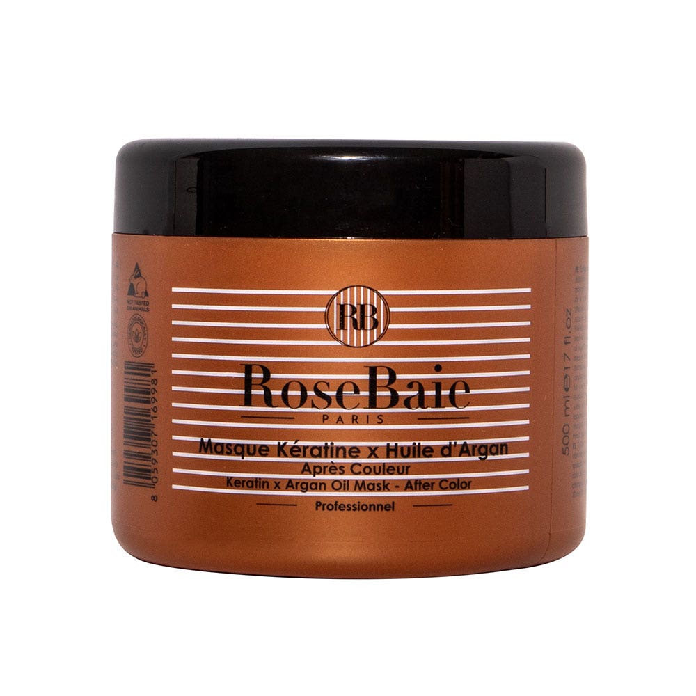 Rosebaie Huile d'Argan Masque kératine Cheveux colorés 500ml