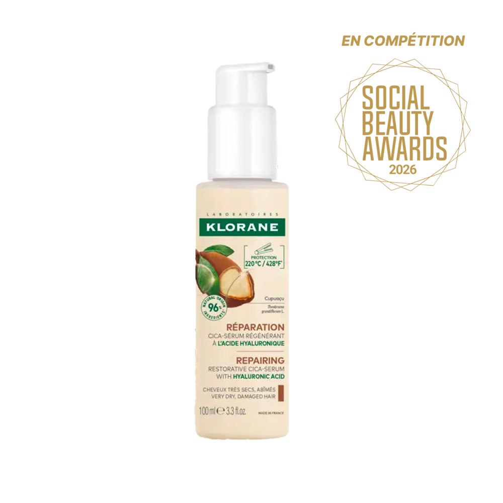 Klorane Cupuacu Cica-sérum Réparateur au Cupuaçu BIO & acide hyaluronique Cheveux très secs, abîmés 100ml