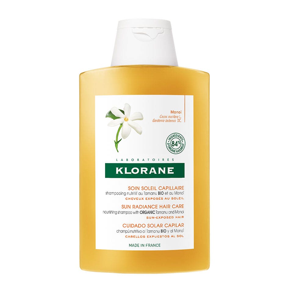 Klorane Soleil Shampooing Nutritif au Tamanu bio et au Monoï cheveux exposés 200ml
