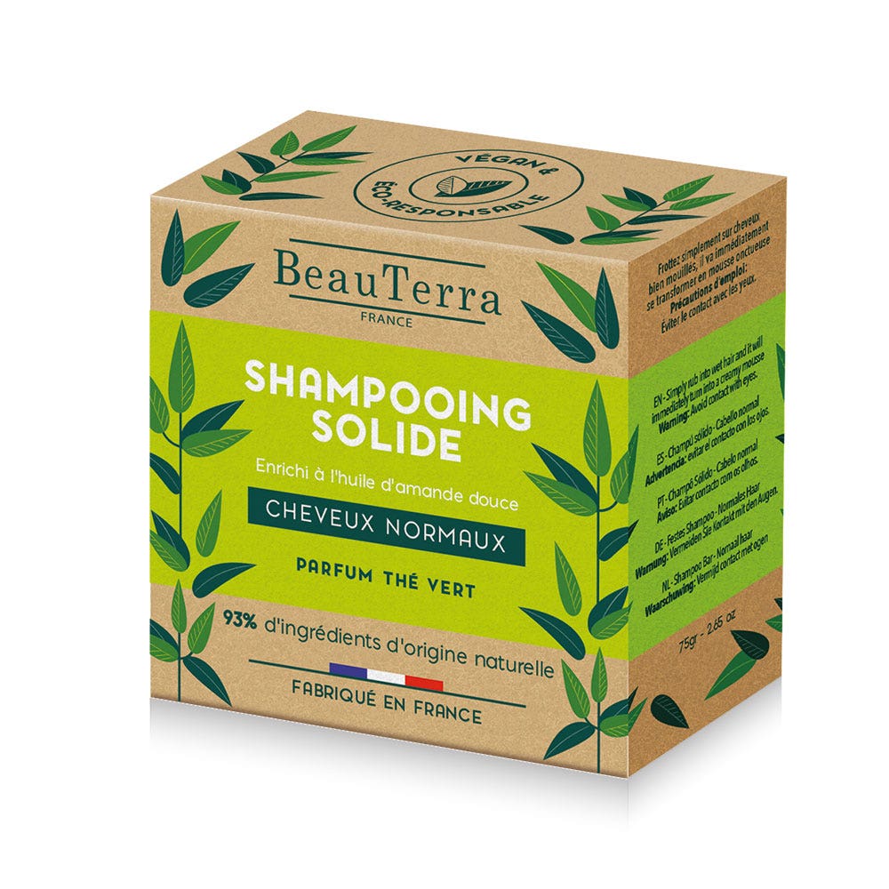Beauterra Shampooing Solide Cheveux normaux 75g