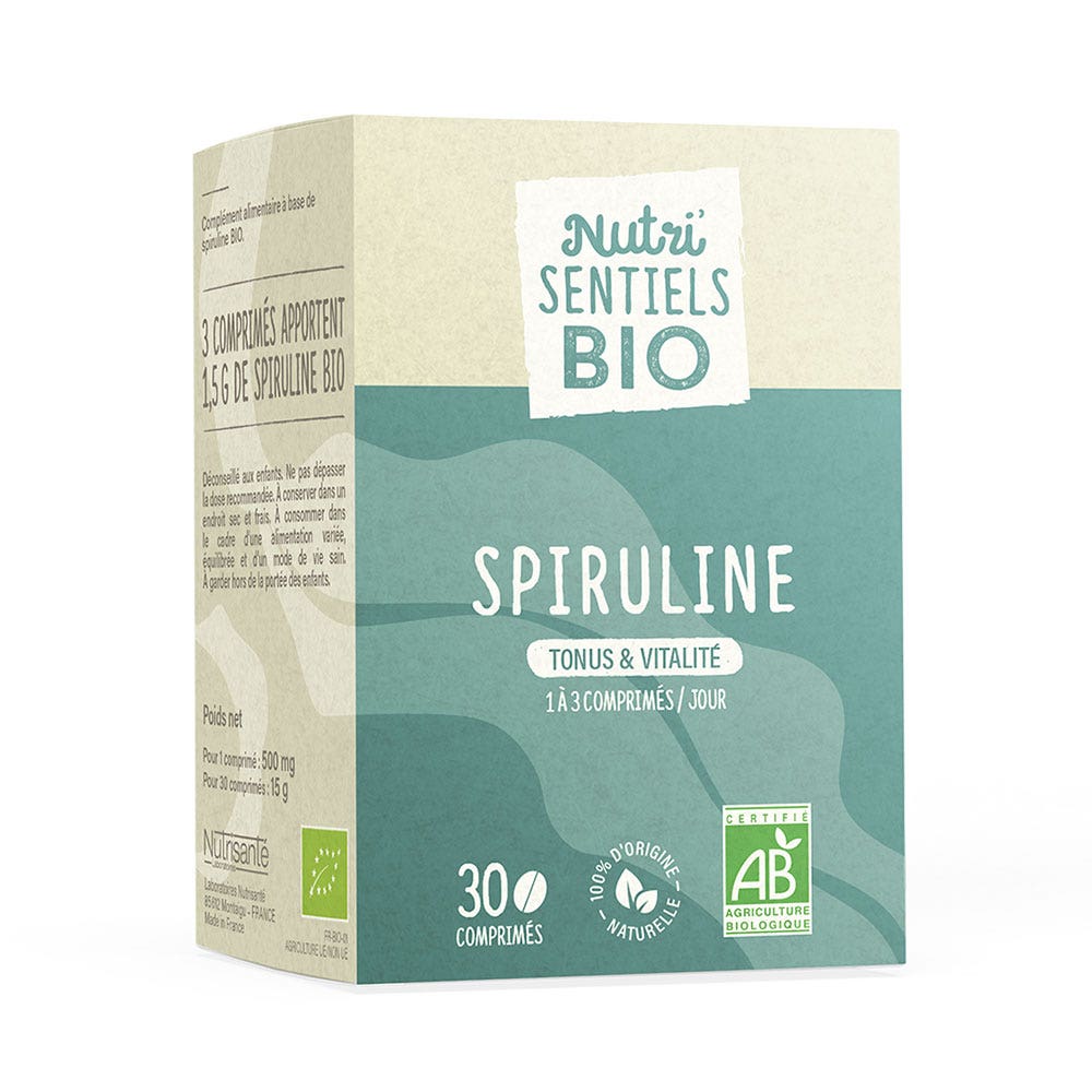 Vitavea Santé Nutri'sentiels Spiruline Bio Tonus & vitalité 30 comprimés