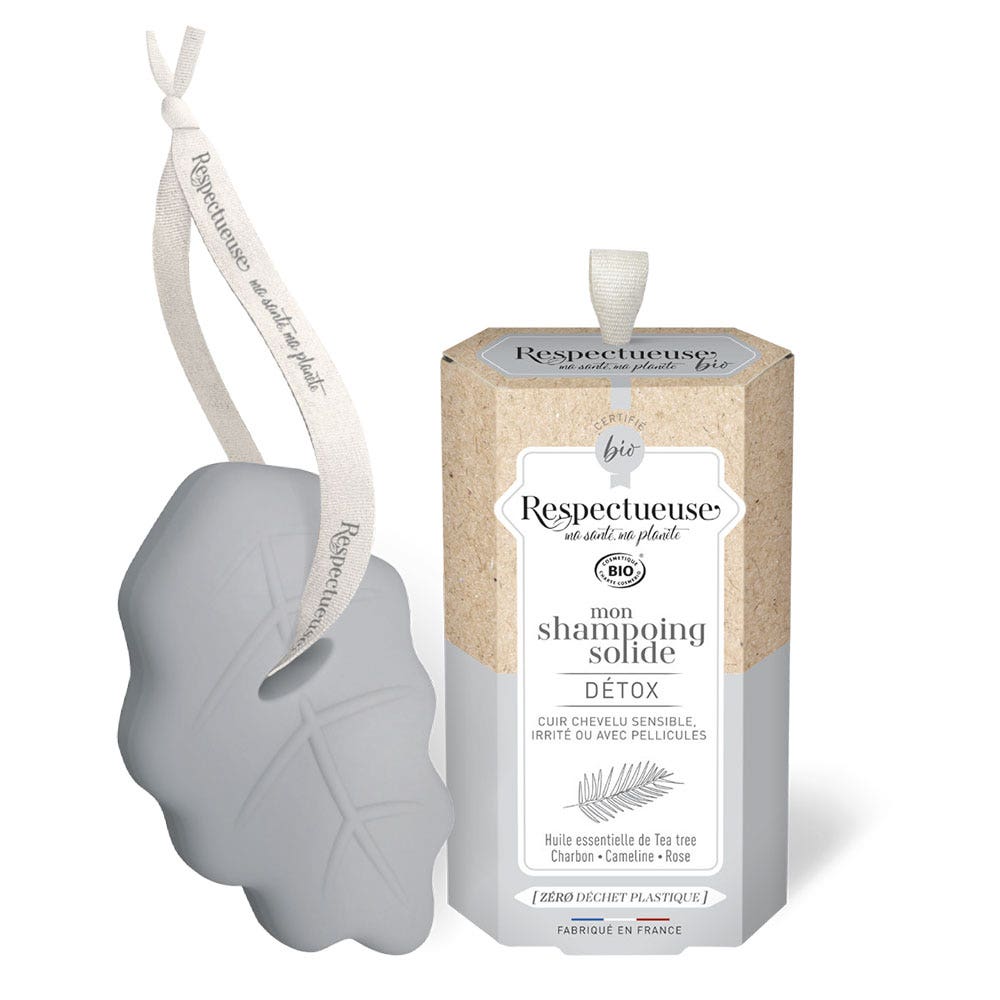 Respectueuse Shampoing Solide Détox Bio Parfum naturel de Tea Tree 75g