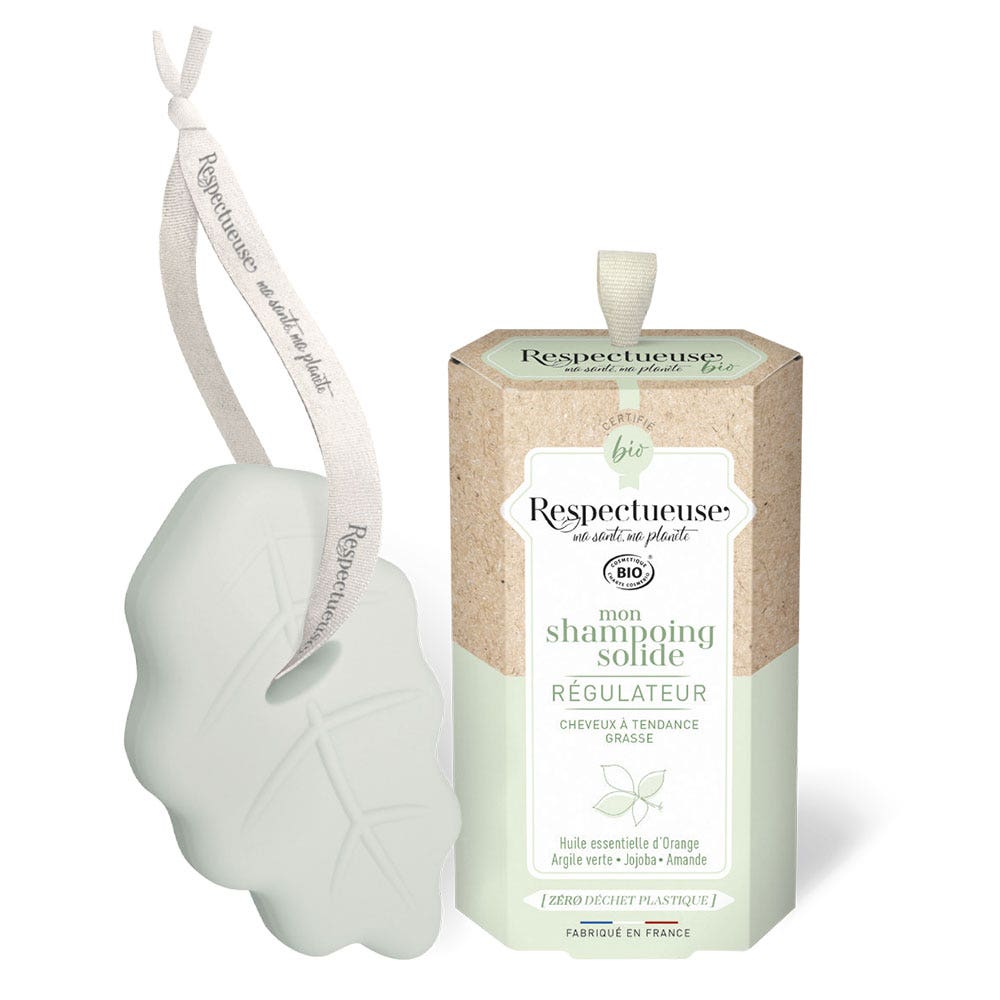 Respectueuse Shampoing Solide Régulateur Bio Parfum naturel d'orange 75g