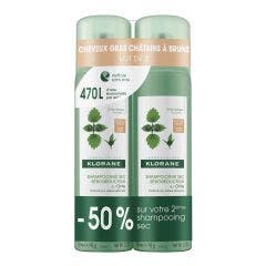 Shampooing Sec 2x150ml Ortie Cheveux Chatains A Bruns Klorane