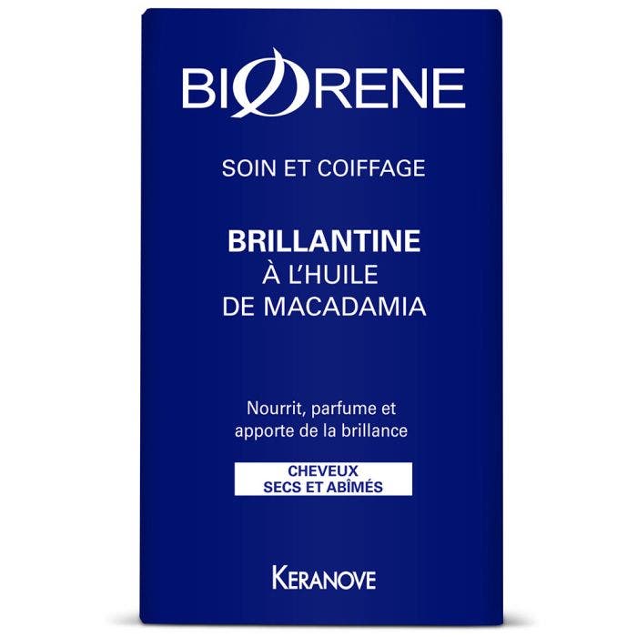 Brillantine à l'huile de macadamia 50ml Cheveux secs et abîmés Biorène